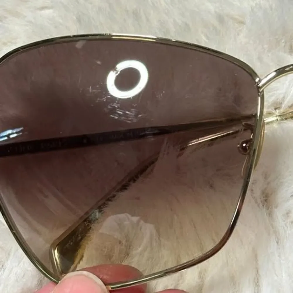 CELINE Oversized Gold Metal Brown Gradient Sunglasses Made Italy
